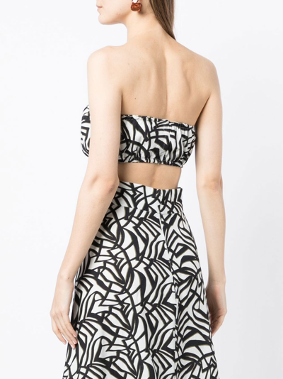 Shop Bambah Geometric-print Bandeau Top In Black