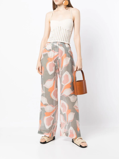 Shop Bambah Gana Abstract-print Trousers In Green