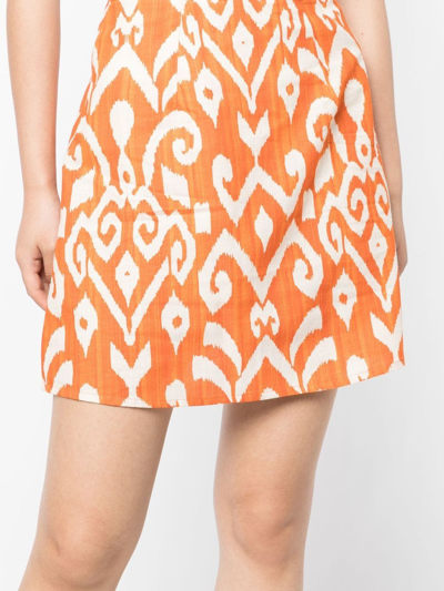 Shop Bambah Geometric Mini Skirt In Orange