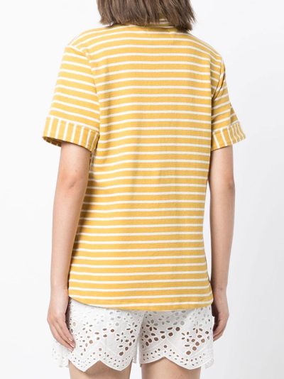 Shop Bambah Striped Short-sleeve Shirt In Yellow
