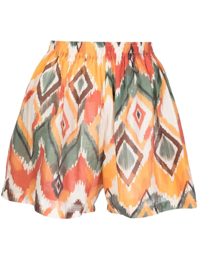 Shop Bambah Argentina Geometric Shorts In Multicolor