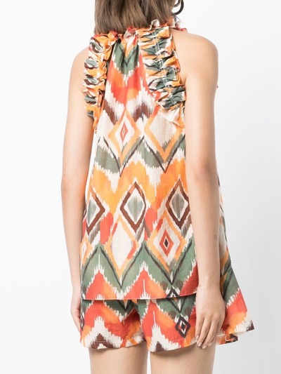 Bambah Argentina Geometric Sleeveless Top In Multicolour