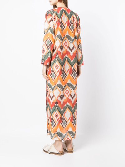 Shop Bambah Argentina Geometric-print Maxi Dress In Orange