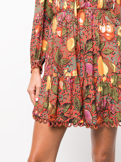 Shop Rhode Rhedyn Fruit-print Dress In Orange
