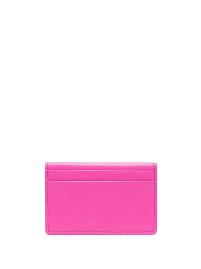 Shop Lanvin Logo-plaque Leather Cardholder In Rosa