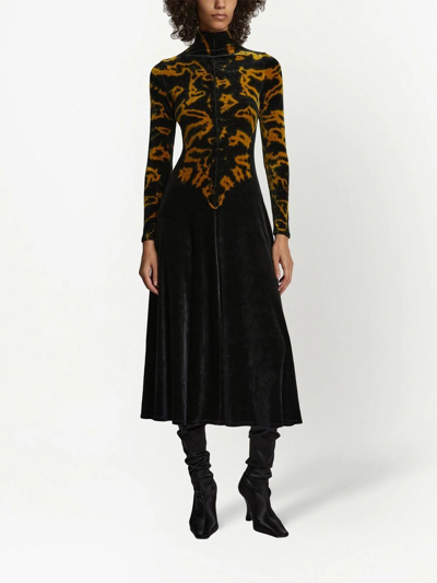 Shop Proenza Schouler Tie-dye Velvet Dress In Black