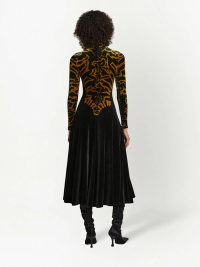 Shop Proenza Schouler Tie-dye Velvet Dress In Black