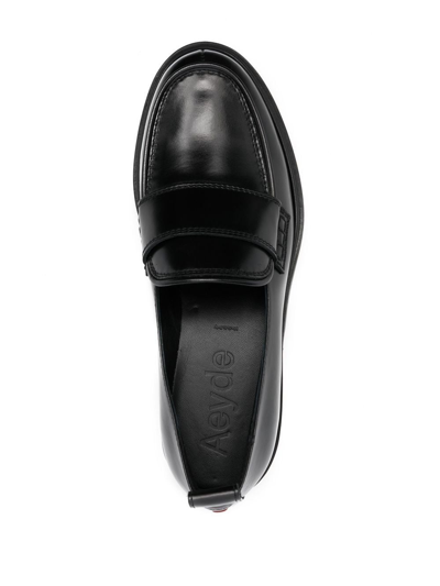 Shop Aeyde Ruth Leather Loafers In Black