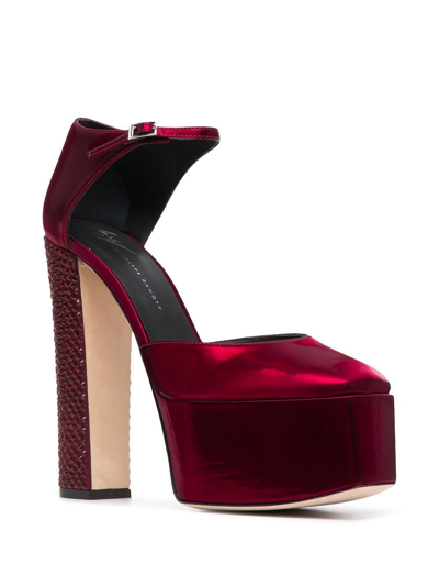 Shop Giuseppe Zanotti 160mm Square-toe Platform Sandals In Red