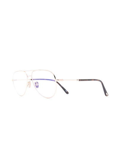 Tom Ford Double-bridge Glasses In Gold