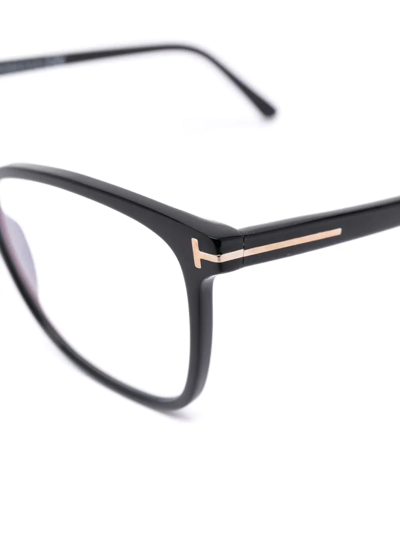 Tom Ford Square-frame Logo-plaque Glasses In Schwarz