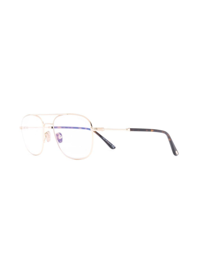 Shop Tom Ford Ft5830b Pilot-frame Glasses In Gold