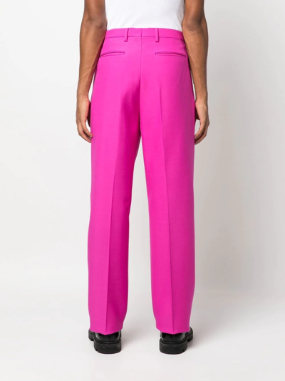 Shop Valentino Straight-leg Tailored Trousers In Rosa