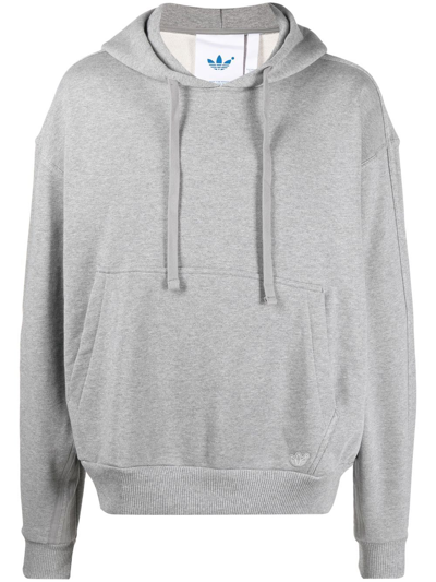 Adidas Originals Logo-patch Long-sleeve Hoodie In Grau | ModeSens