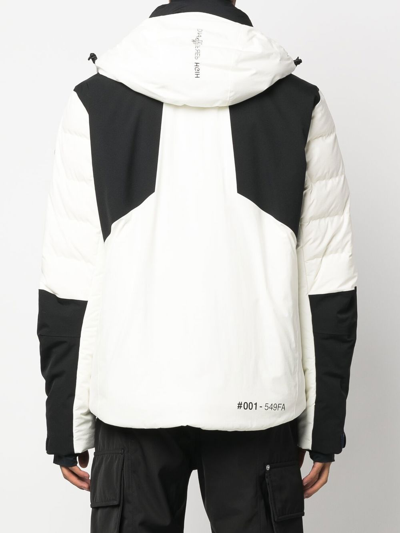 Shop Moncler Colour-block Hooded Puffer Jacker In Weiss