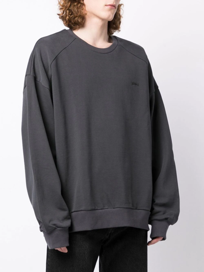Shop Juunj Logo-print Cotton Sweatshirt In Grau