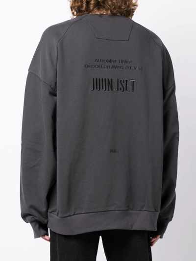 Shop Juunj Logo-print Cotton Sweatshirt In Grau