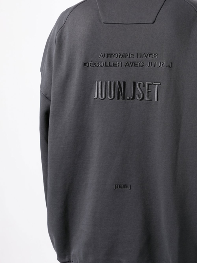 Shop Juunj Logo-print Cotton Sweatshirt In Grau