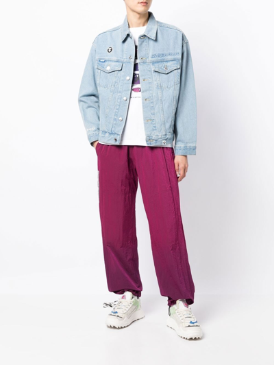 Shop Aape By A Bathing Ape Button-up Denim Jacket In Blau