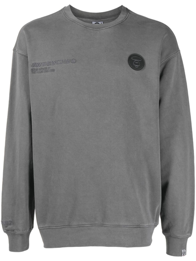 Shop Aape By A Bathing Ape Logo-print Cotton Sweatshirt In Grau