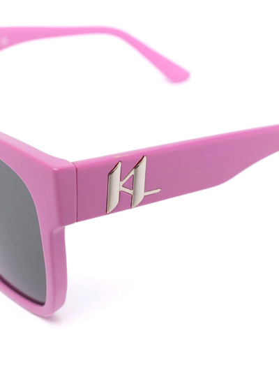 Shop Karl Lagerfeld Kl6087s Square-frame Sunglasses In Rosa