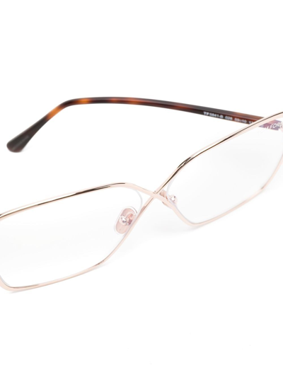 Tom Ford Tortoiseshell-effect Square-frame Glasses In 028 Gold Brown