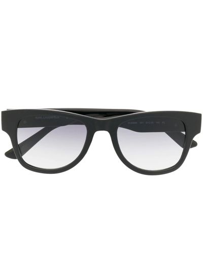 Shop Karl Lagerfeld Logo-plaque Square-frame Sunglasses In Schwarz