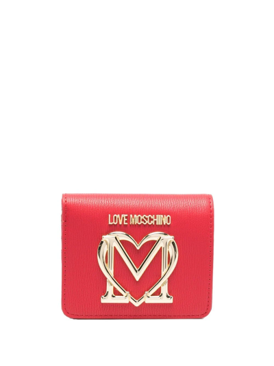 Shop Love Moschino Logo-plaque Bi-fold Wallet In Red