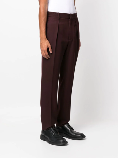 Shop Fendi Straight-leg Trousers In Rot