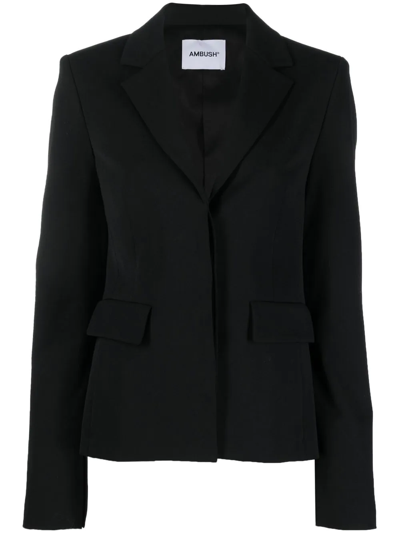 Ambush Tailored Single-breasted Jacket With Notched Lapel In Schwarz