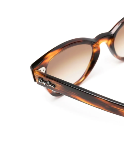 Ray Ban Rectangle Frame Sunglasses In Braun