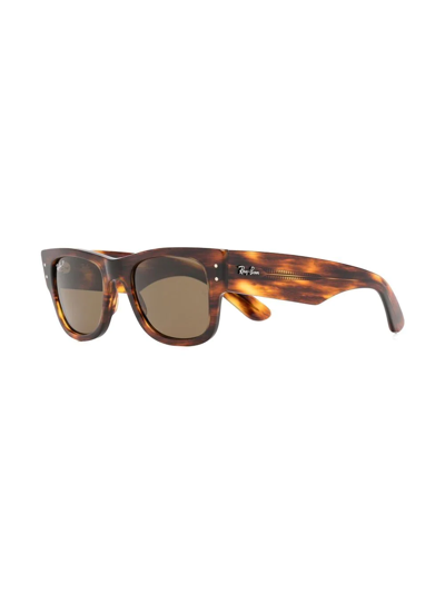 Ray Ban Rectangle-frame Sunglasses In Braun