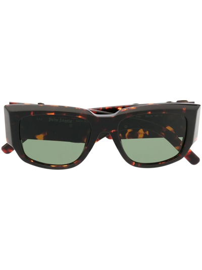 Shop Palm Angels Laguna Square-frame Sunglasses In Braun