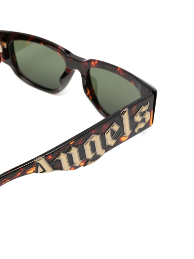 Shop Palm Angels Laguna Square-frame Sunglasses In Braun
