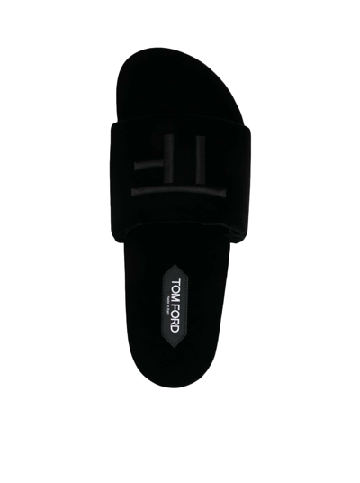 Shop Tom Ford Velvet Sandals In Black