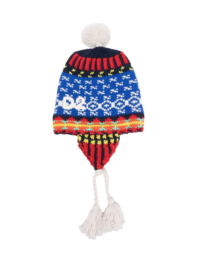 Shop Dsquared2 Knit Hat Mixed Wool In Blue White
