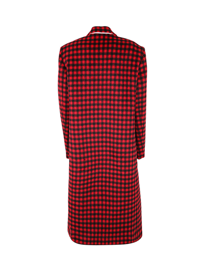 Shop N°21 Checked Long Coat In Red