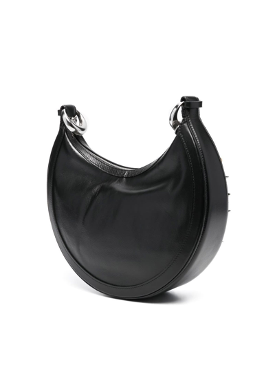 Marine Serre Crescent Moon Studded Shoulder Bag - Black