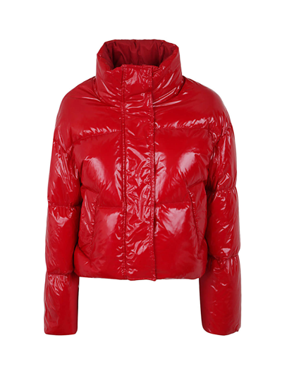 Stand Studio Tatum Puffer Gloss Nylon Down Jacket In Beaujolais Red