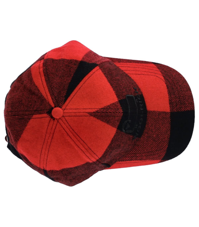 Shop Woolrich Red Black Check Baseball Cap In Nero / Rosso