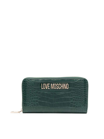 Shop Love Moschino Croco Print Wallet In Bottle