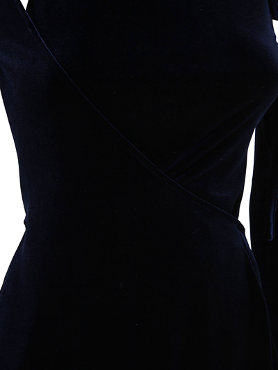 Shop Versace Jeans Couture Velvet Stretch Mini Dress In Marine