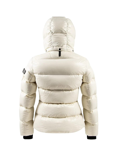 Shop Mackage Madalyn Light And Brilliant Down Jacket With Hood In Off-white