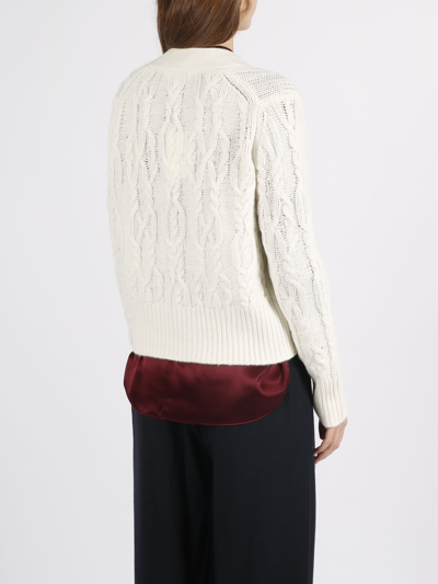 Shop Vince Braded Cable Cardigan In White