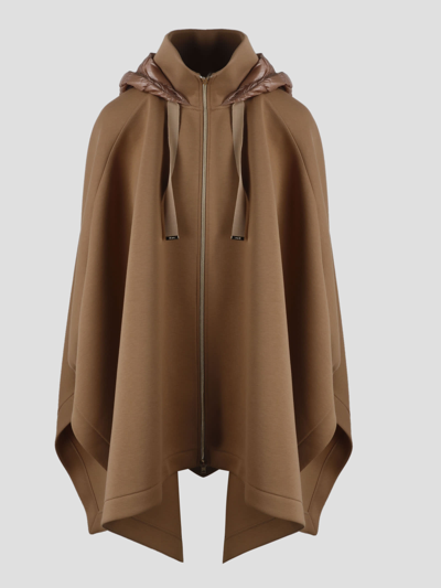 Herno Scuba Oversized Woven Poncho-jacket In Brown | ModeSens