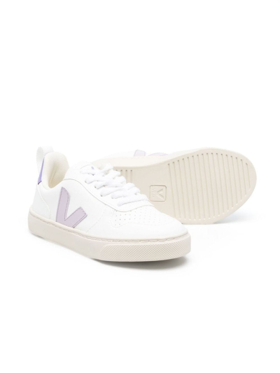Shop Veja White Polyurethane Sneakers In Multicolor