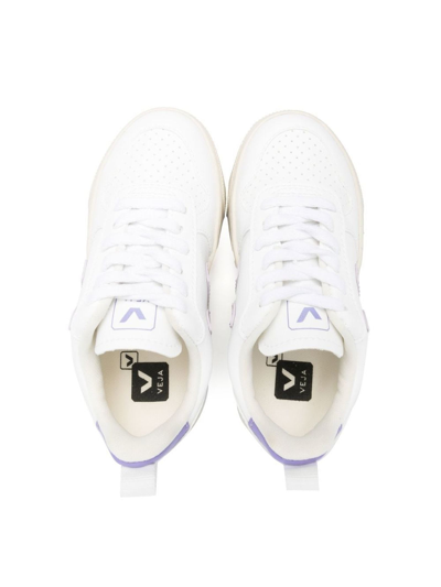 Shop Veja White Polyurethane Sneakers In Multicolor