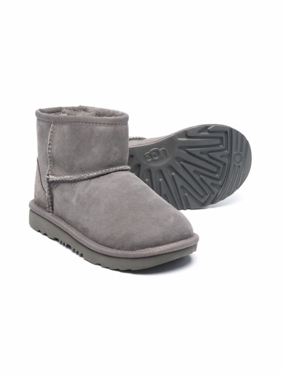 Shop Ugg Grey Wool Ankle Boots In Grigio