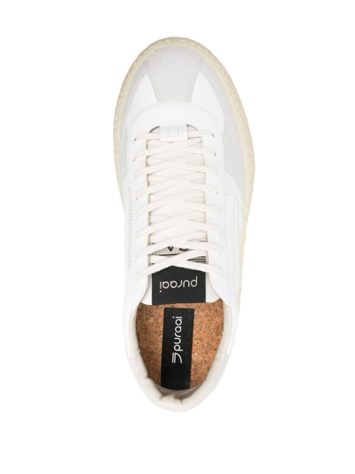 Shop Puraai White Crema Sneakers In Bianco