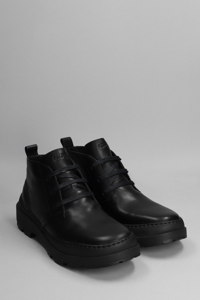Shop Camper Brutus Trek Lace Up Shoes In Black Leather
